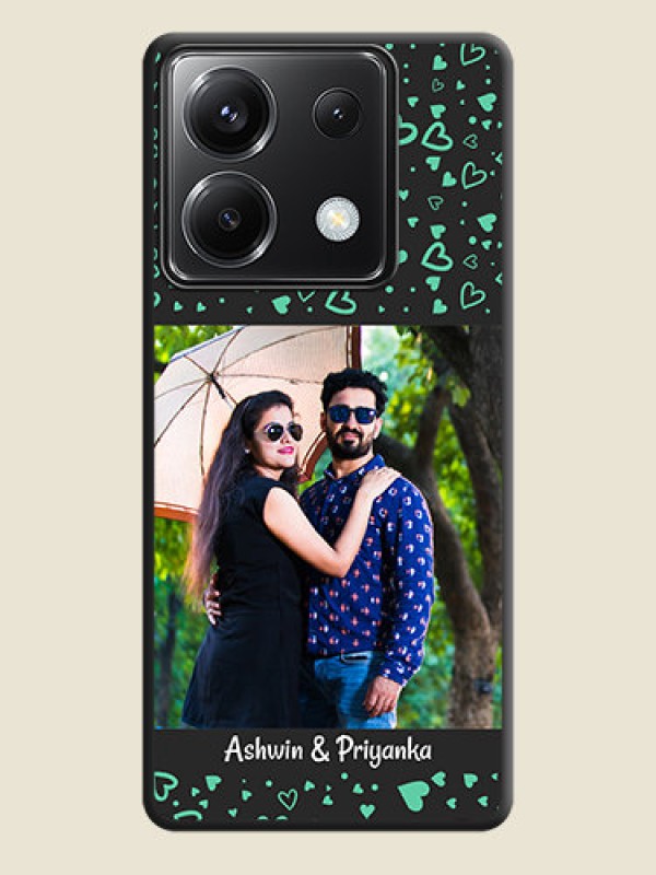 Custom Sea Green Indefinite Love Pattern - Photo on Space Black Soft Matte Mobile Cover - Poco X6 5G