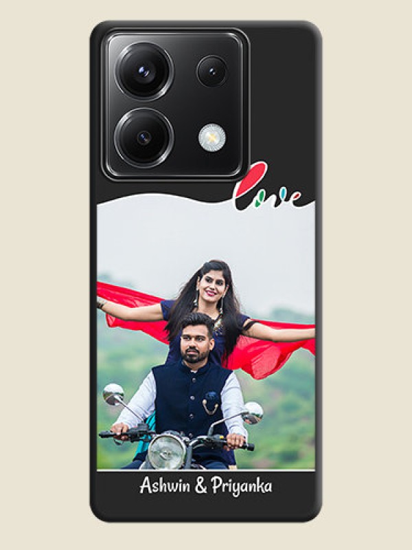 Custom Fall in Love Pattern with Picture - Photo on Space Black Soft Matte Mobile Case - Poco X6 5G