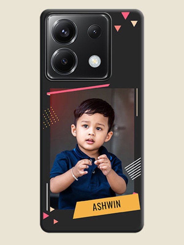 Custom Photo Frame with Triangle Small Dots - Photo on Space Black Soft Matte Back Cover - Poco X6 5G