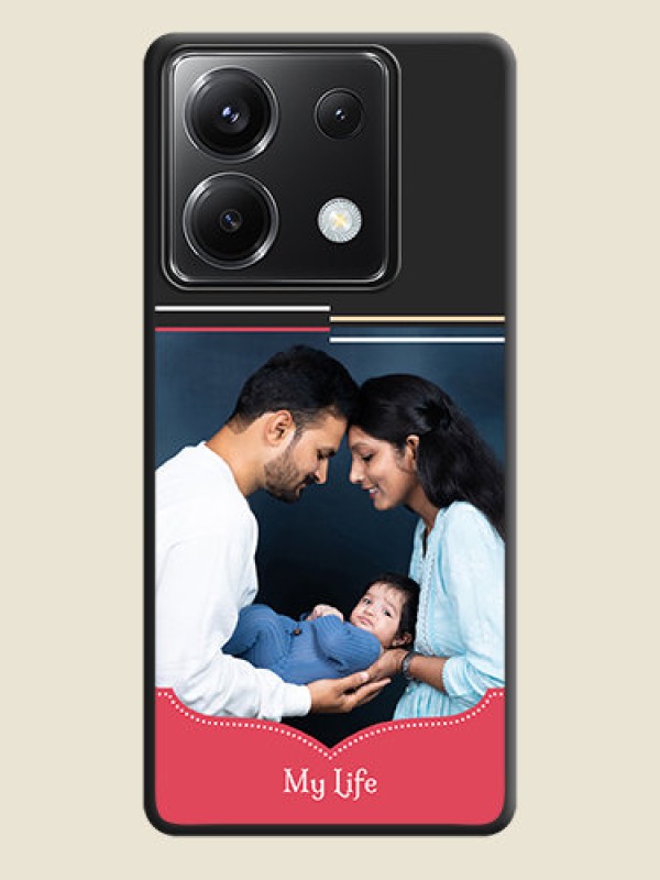 Custom Classic Plain Design with Name - Photo on Space Black Soft Matte Phone Cover - Poco X6 5G