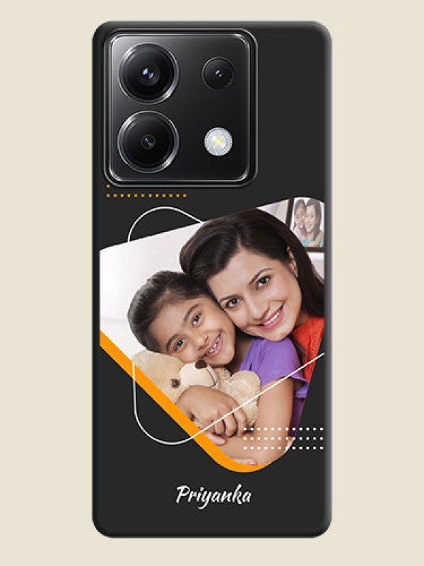 Custom Yellow Triangle - Photo on Space Black Soft Matte Phone Cover - Poco X6 5G