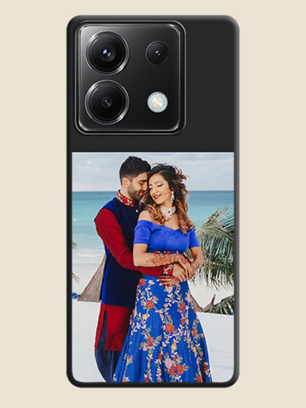 Custom Image Upload With Space Black Color On Custom Soft Matte Mobile Back Cover - Poco X6 5G