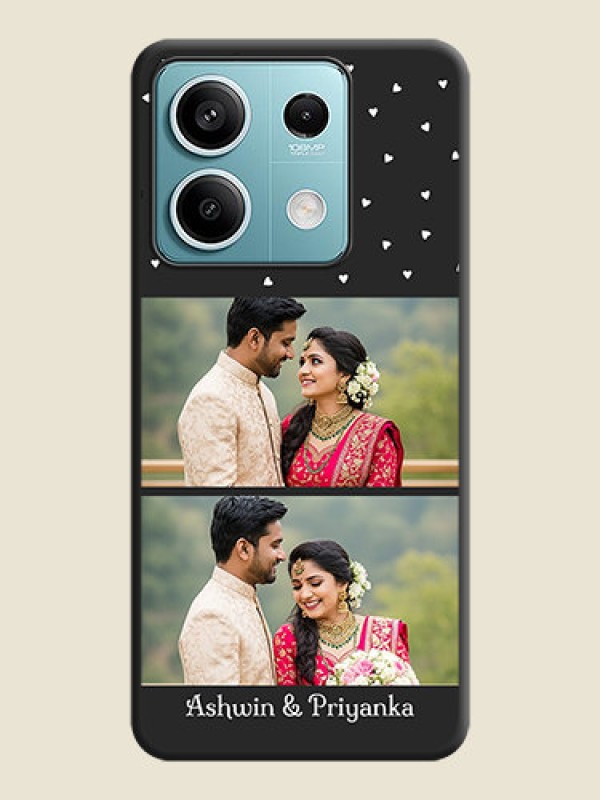 Custom Miniature Love Symbols with Name on Space Black Custom Soft Matte Back Cover - Poco X6 Neo 5G