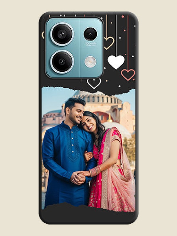 Custom Love Hangings with Splash Wave Picture on Space Black Custom Soft Matte Phone Back Cover - Poco X6 Neo 5G