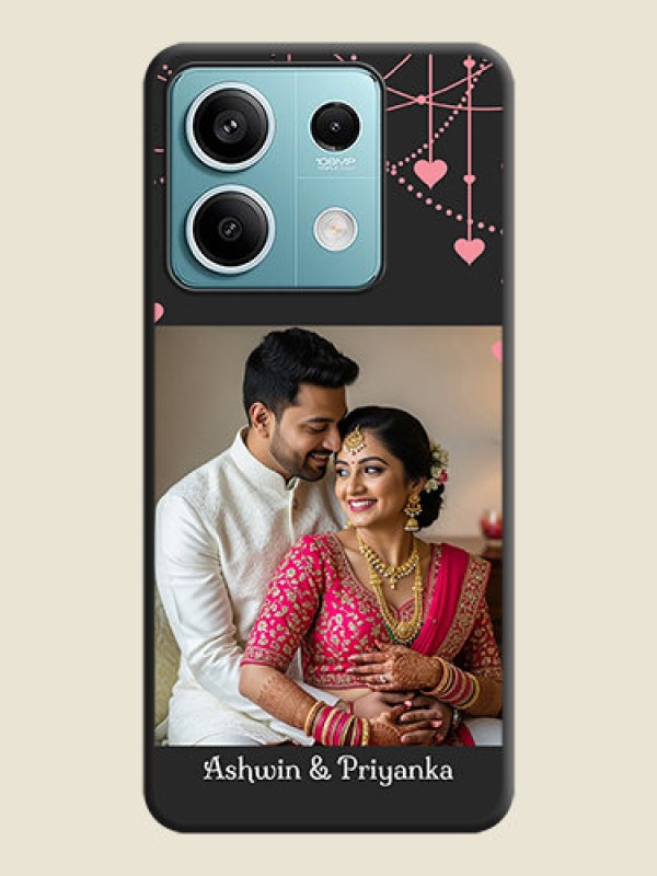 Custom Pink Love Hangings with Text on Space Black Custom Soft Matte Back Cover - Poco X6 Neo 5G