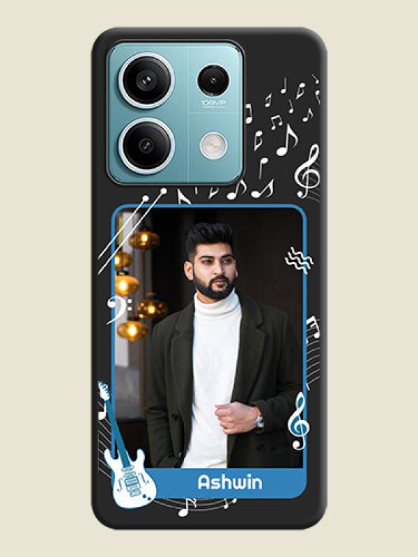 Custom Musical Theme Design with Text - Photo on Space Black Soft Matte Mobile Case - Poco X6 Neo 5G