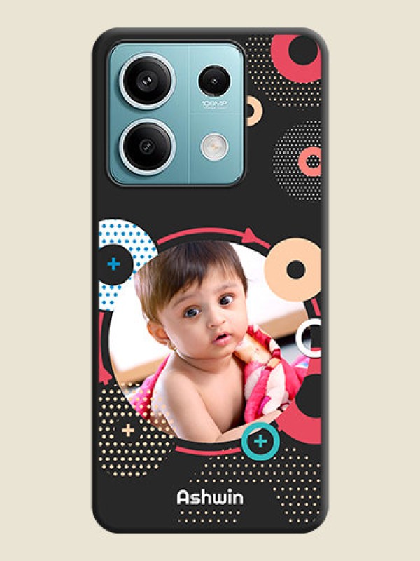 Custom Multicoloured Round Image on Personalised Space Black Soft Matte Cases - Poco X6 Neo 5G