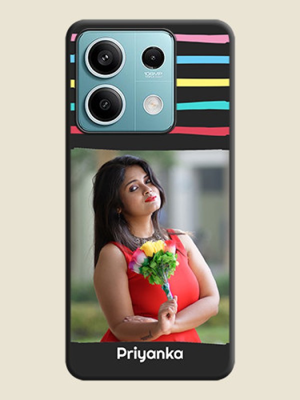 Custom Multicolor Lines with Image on Space Black Personalized Soft Matte Phone Covers - Poco X6 Neo 5G