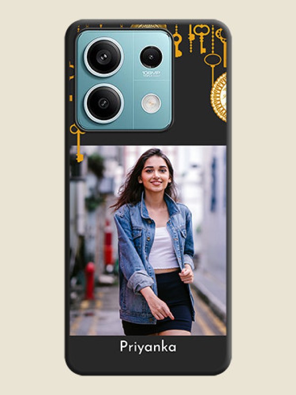 Custom Decorative Design with Text on Space Black Custom Soft Matte Back Cover - Poco X6 Neo 5G