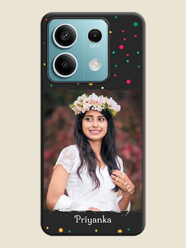 Custom Multicolor Dotted Pattern with Text on Space Black Custom Soft Matte Phone Back Cover - Poco X6 Neo 5G