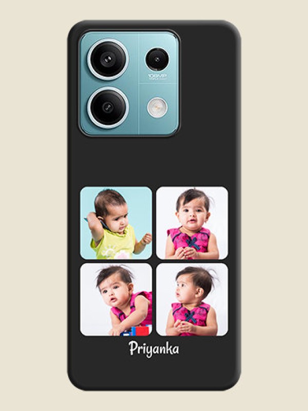 Custom Floral Art with 6 Image Holder - Photo on Space Black Soft Matte Mobile Case - Poco X6 Neo 5G