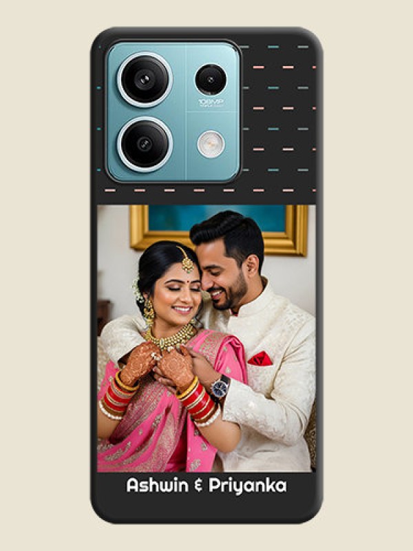 Custom Line Pattern Design with Text on Space Black Custom Soft Matte Phone Back Cover - Poco X6 Neo 5G