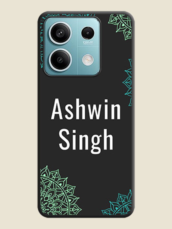 Custom Your Name with Floral Design on Space Black Custom Soft Matte Back Cover - Poco X6 Neo 5G