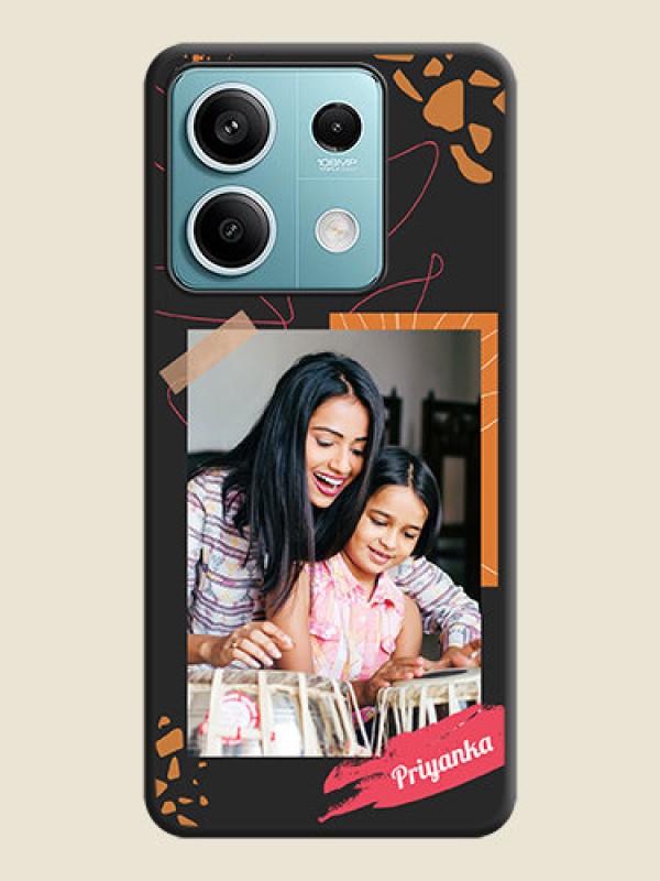 Custom Orange Photo Frame on Space Black Custom Soft Matte Phone Back Cover - Poco X6 Neo 5G