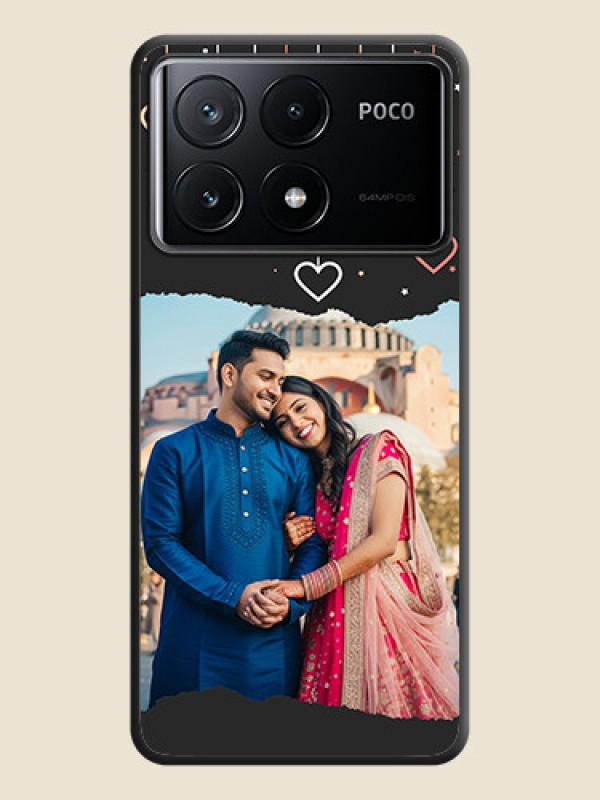 Custom Love Hangings with Splash Wave Picture on Space Black Custom Soft Matte Phone Back Cover - Poco X6 Pro 5G