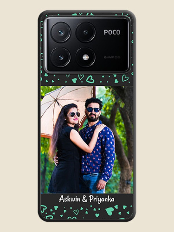 Custom Sea Green Indefinite Love Pattern - Photo on Space Black Soft Matte Mobile Cover - Poco X6 Pro 5G