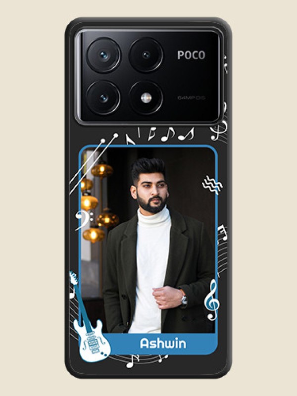 Custom Musical Theme Design with Text - Photo on Space Black Soft Matte Mobile Case - Poco X6 Pro 5G