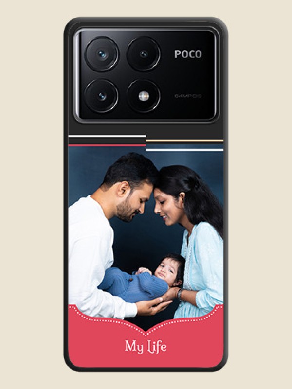 Custom Classic Plain Design with Name - Photo on Space Black Soft Matte Phone Cover - Poco X6 Pro 5G