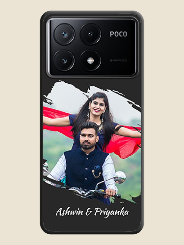 Custom Grunge Brush Strokes - Photo on Space Black Soft Matte Back Cover - Poco X6 Pro 5G
