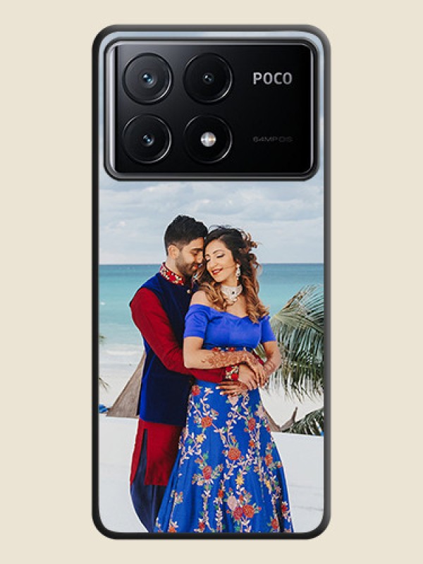 Custom Full Single Pic Upload On Space Black Personalized Soft Matte Phone Covers - Poco X6 Pro 5G