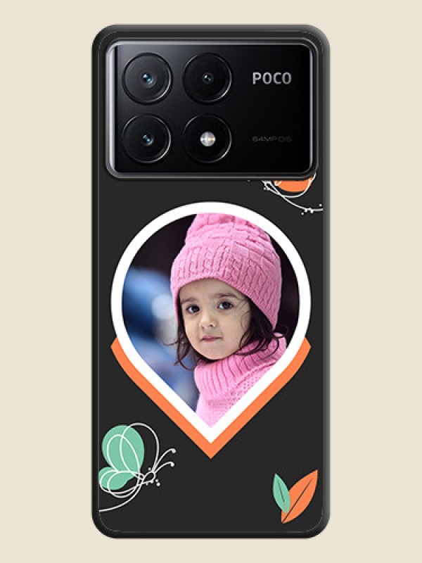 Custom Upload Pic With Simple Butterly Design On Space Black Personalized Soft Matte Phone Covers - Poco X6 Pro 5G
