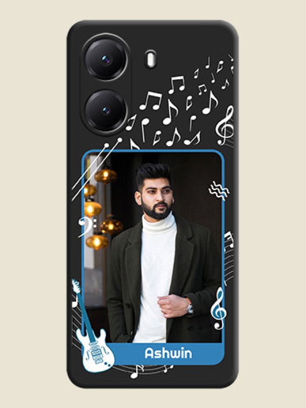 Custom Musical Theme Design with Text on Photo On Space Black Custom Soft Matte Mobile Back Cover - Poco X7 Pro 5G