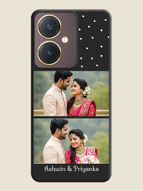 Custom Miniature Love Symbols with Name on Space Black Custom Soft Matte Back Cover - Vivo Y27