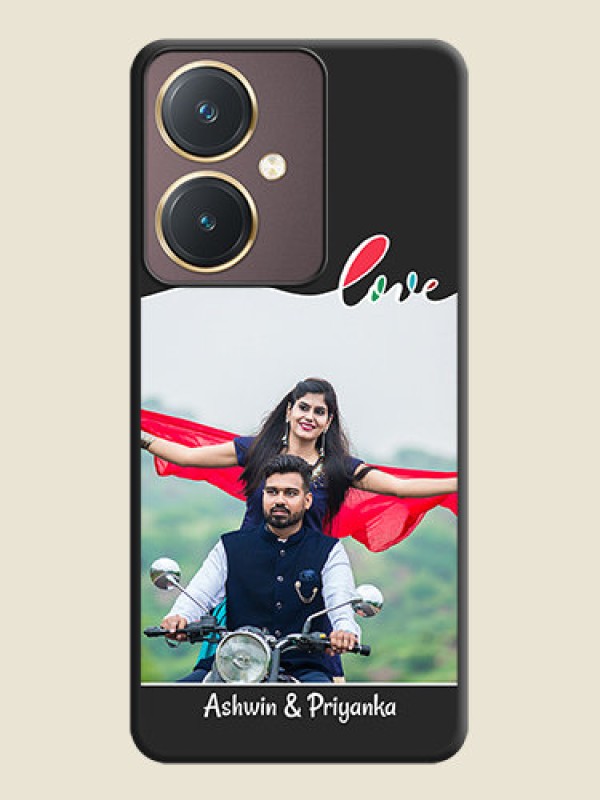 Custom Fall in Love Pattern with Picture - Photo on Space Black Soft Matte Mobile Case - Vivo Y27