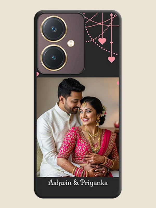 Custom Pink Love Hangings with Text on Space Black Custom Soft Matte Back Cover - Vivo Y27