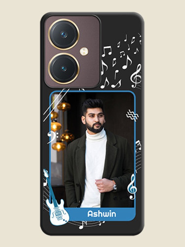 Custom Musical Theme Design with Text - Photo on Space Black Soft Matte Mobile Case - Vivo Y27