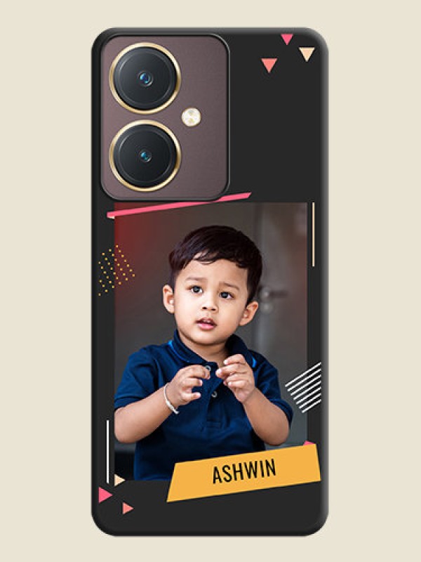 Custom Photo Frame with Triangle Small Dots - Photo on Space Black Soft Matte Back Cover - Vivo Y27