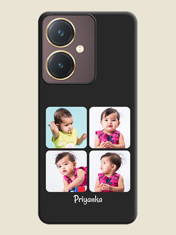 Custom Floral Art with 6 Image Holder - Photo on Space Black Soft Matte Mobile Case - Vivo Y27