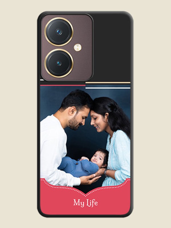 Custom Classic Plain Design with Name - Photo on Space Black Soft Matte Phone Cover - Vivo Y27