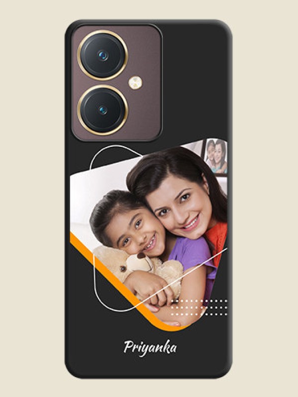 Custom Yellow Triangle - Photo on Space Black Soft Matte Phone Cover - Vivo Y27