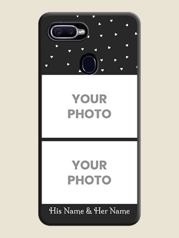 Custom Miniature Love Symbols with Name on Space Black Custom Soft Matte Back Cover - Oppo A12 - alternate view