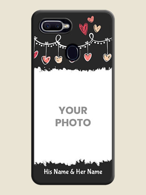 Custom Pink Love Hangings with Name on Space Black Custom Soft Matte Phone Cases - Oppo A12 - alternate view