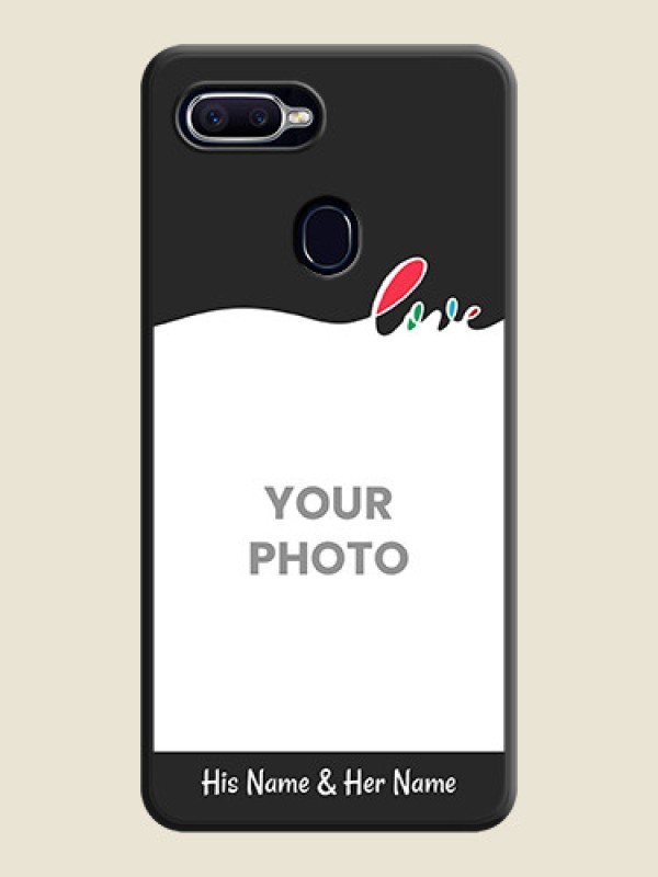 Custom Fall in Love Pattern with Picture on Photo on Space Black Soft Matte Mobile Case - Oppo A12 - alternate view