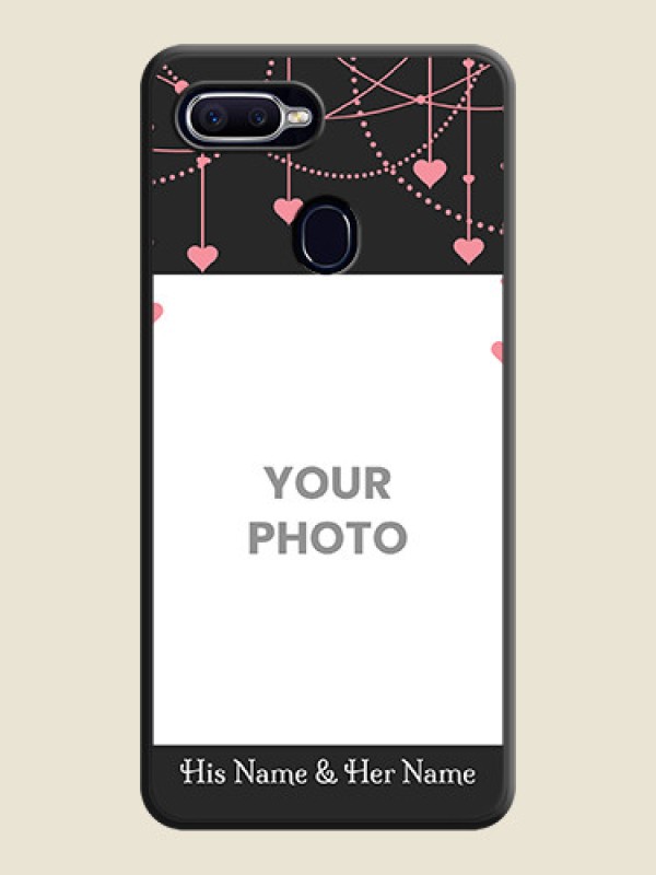 Custom Pink Love Hangings with Text on Space Black Custom Soft Matte Back Cover - Oppo A12 - alternate view