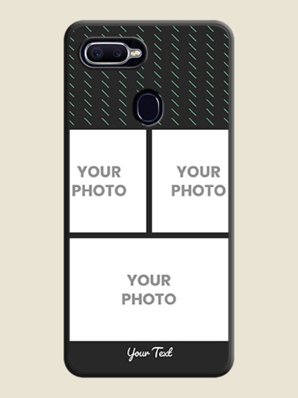 Custom Cross Dotted Pattern with 2 Image Holder  on Personalised Space Black Soft Matte Cases - Oppo A12 - alternate view