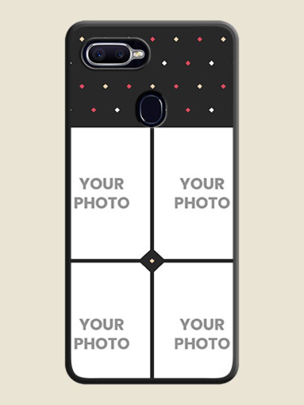 Custom Multicolor Dotted Pattern with 4 Image Holder on Space Black Custom Soft Matte Phone Cases - Oppo A12 - alternate view