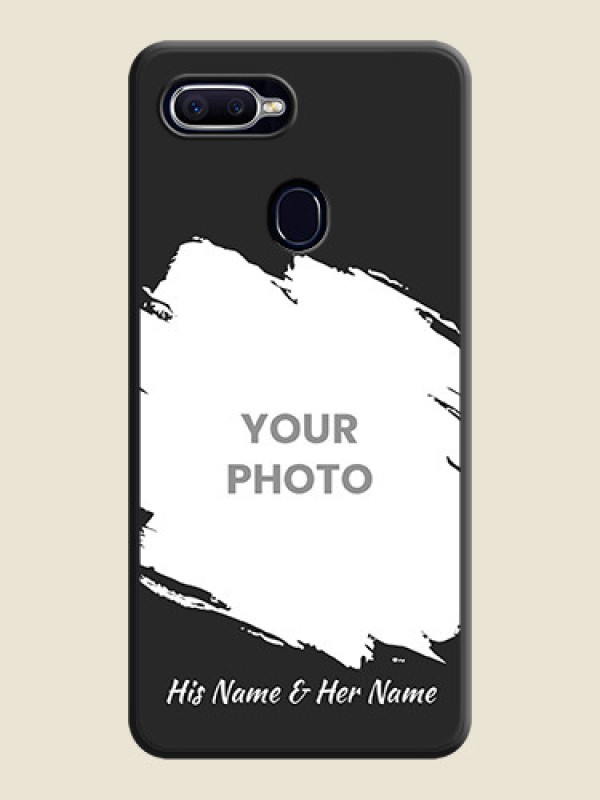 Custom Grunge Brush Strokes on Photo on Space Black Soft Matte Back Cover - Oppo A12 - alternate view