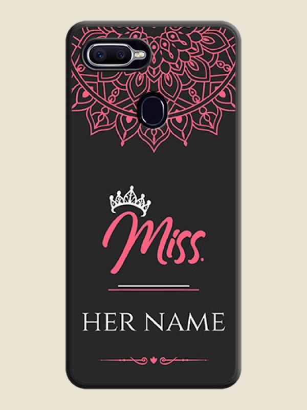 Custom Mrs Name with Floral Design on Space Black Personalized Soft Matte Phone Covers - Oppo A12 - alternate view