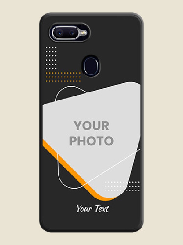 Custom Yellow Triangle on Photo on Space Black Soft Matte Phone Cover - Oppo A12 - alternate view