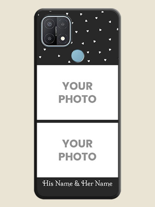 Custom Miniature Love Symbols with Name on Space Black Custom Soft Matte Back Cover - Oppo A15 - alternate view