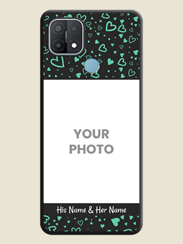 Custom Sea Green Indefinite Love Pattern on Photo on Space Black Soft Matte Mobile Cover - Oppo A15 - alternate view