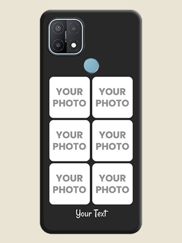 Custom Floral Art with 6 Image Holder on Photo on Space Black Soft Matte Mobile Case - Oppo A15 - alternate view
