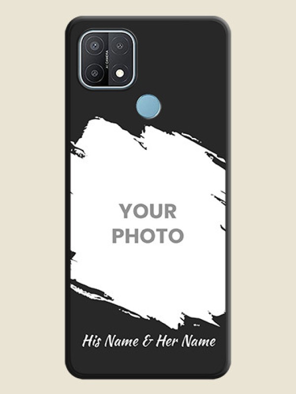 Custom Grunge Brush Strokes on Photo on Space Black Soft Matte Back Cover - Oppo A15 - alternate view