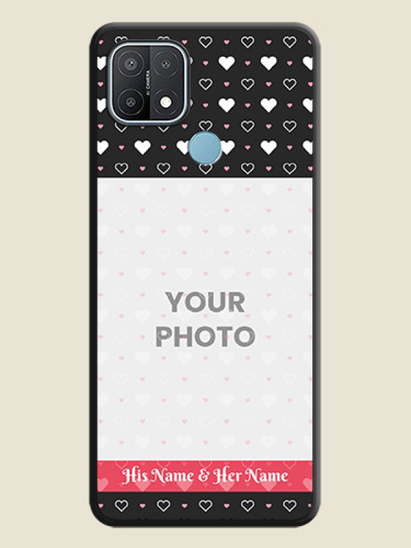 Custom White Color Love Symbols with Text Design on Photo on Space Black Soft Matte Phone Cover - Oppo A15s - alternate view