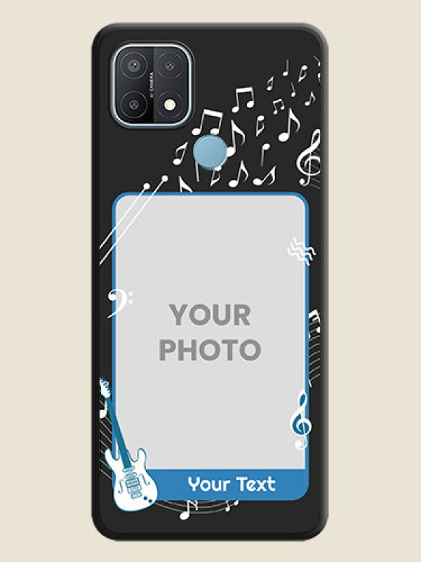 Custom Musical Theme Design with Text on Photo on Space Black Soft Matte Mobile Case - Oppo A15s - alternate view