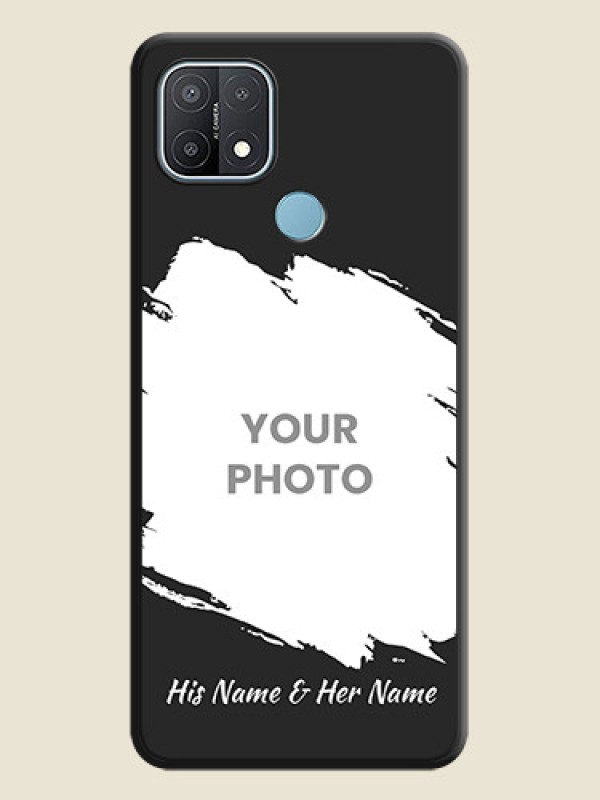 Custom Grunge Brush Strokes on Photo on Space Black Soft Matte Back Cover - Oppo A15s - alternate view
